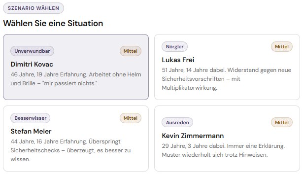 Arbeitssicherheit Szenarien